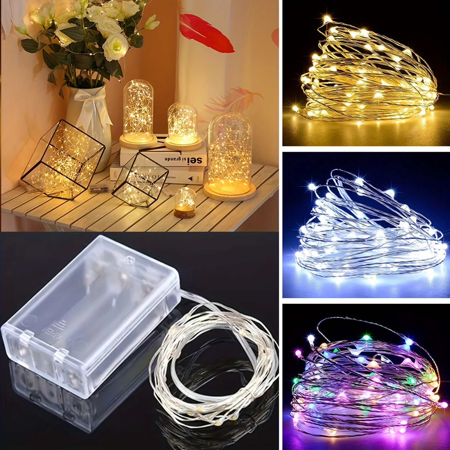 1pc String Lights for Bedroom, Party, Wedding, Christmas Halloween Decoration, 50/100LED