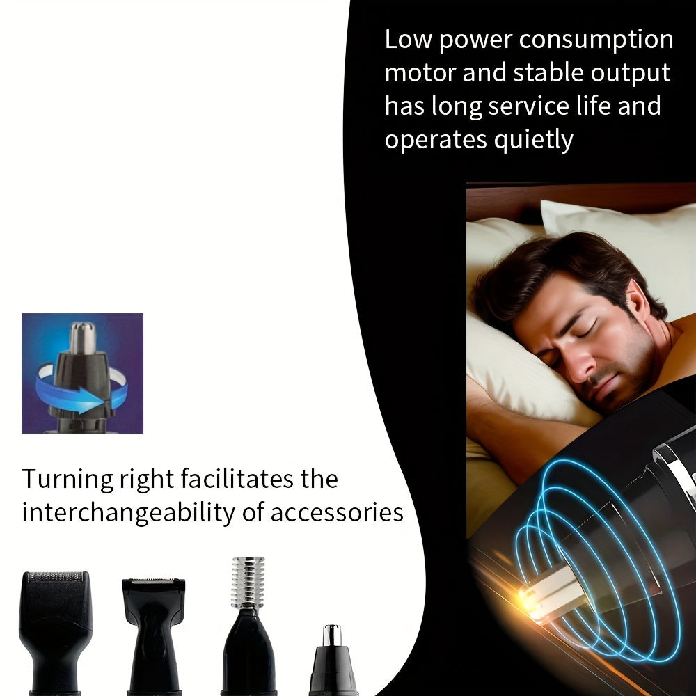 KM-6630 Four-In-One Professional Rechargeable Nose And Ear Hair Trimmer for Men'S Personal Grooming.
