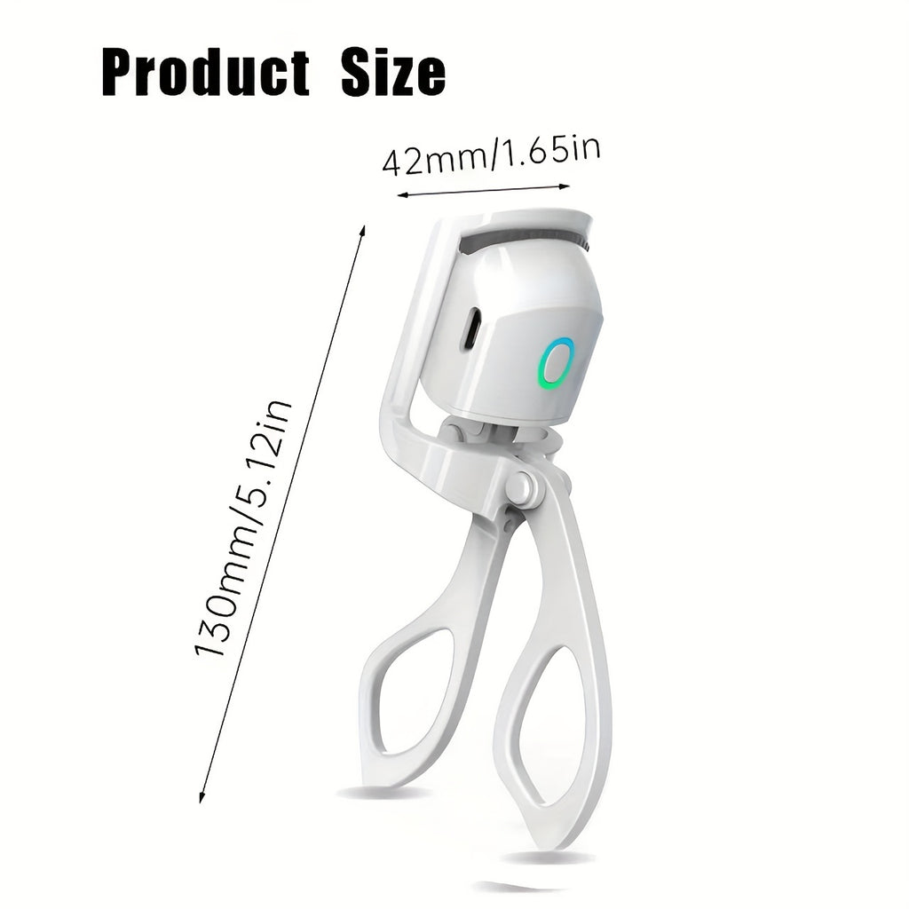 ABS Electric Eyelash Curler - Long-Lasting Curling Device with USB Rechargeable Battery, Modern Beauty Eye Instrument for Home Use, Durable & Stylish Design