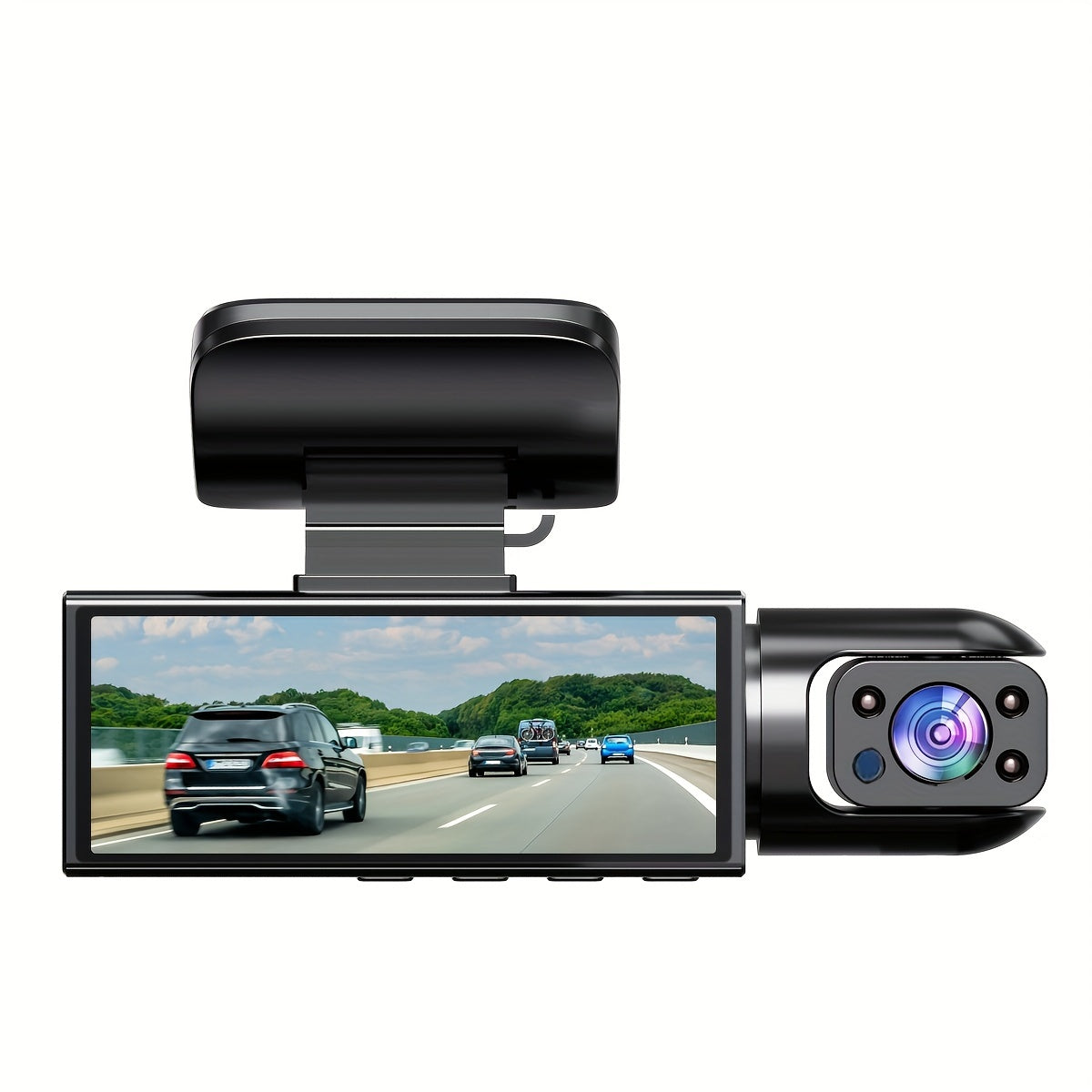 NTTAMHM Dual Camera Dash Cam with 3.16" IPS Screen, IR Night Vision, Loop Recording, Wide Angle Lens, Motion Detection, View Angle, Dual Cameras, Car Dash Cam, Modern Car Accessory, Driving Enthusiasts