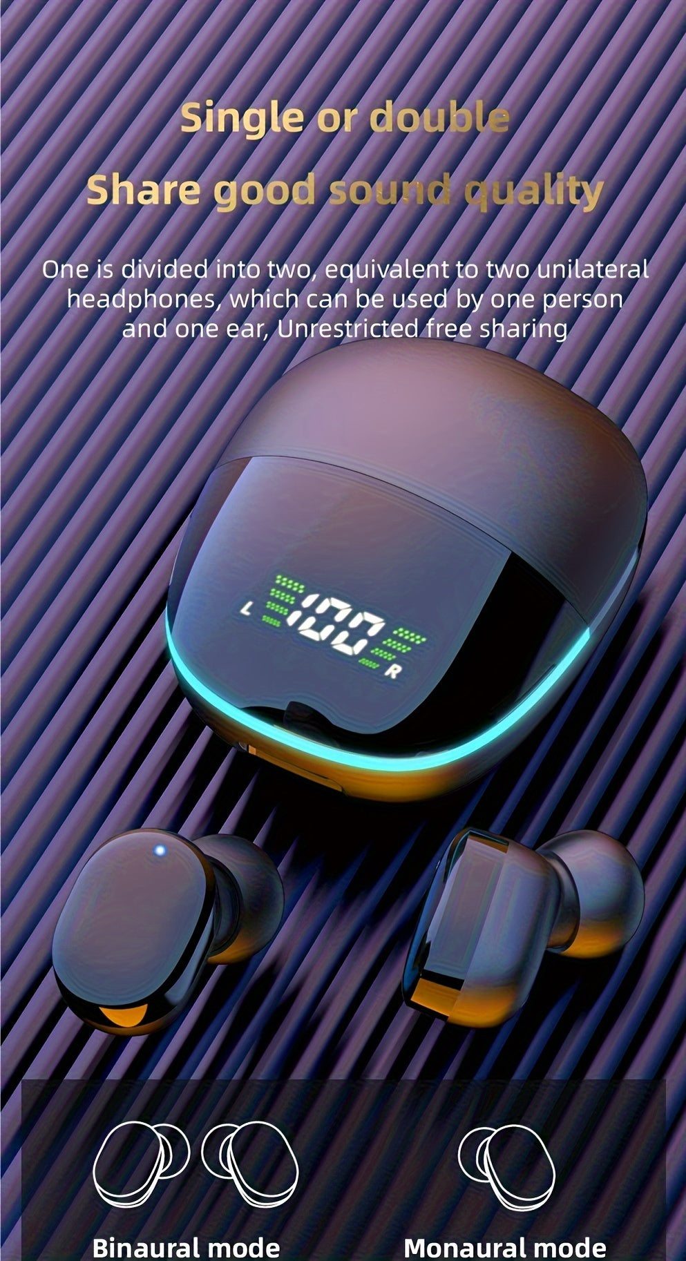 2025 Year New Wireless Earphones Headphones with LED Display Touch In-EarTWS Wireless Earbuds Sports Music Game Headset for IOS/Android