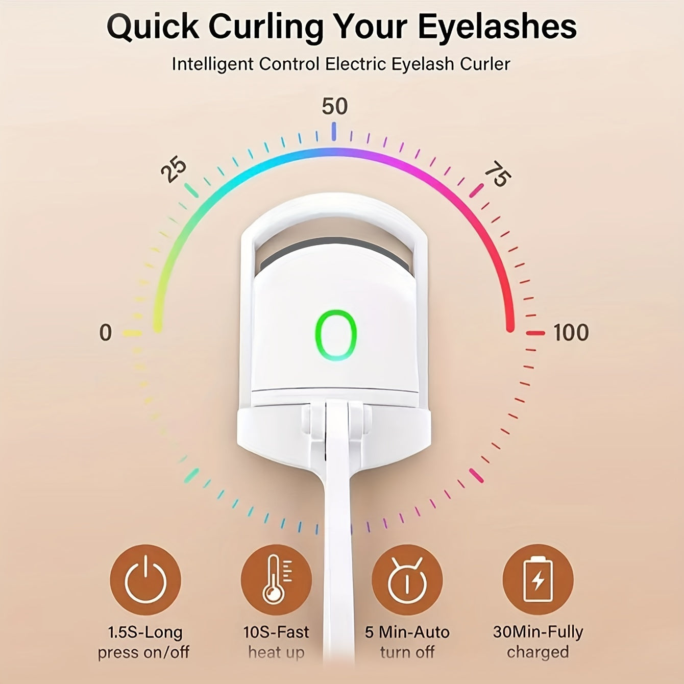 ABS Electric Eyelash Curler - Long-Lasting Curling Device with USB Rechargeable Battery, Modern Beauty Eye Instrument for Home Use, Durable & Stylish Design