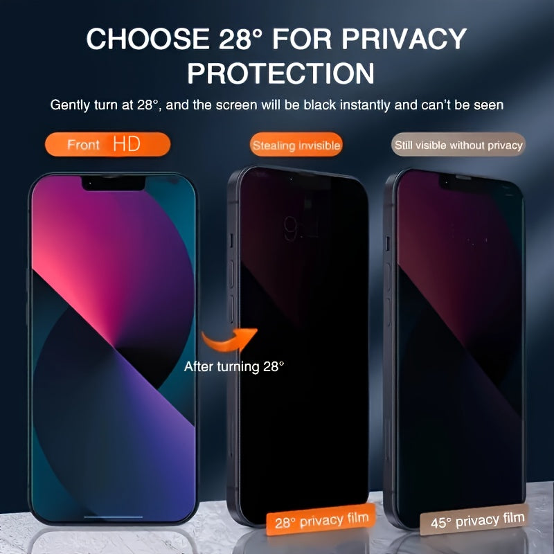 3pcs Full Cover Privacy Screen Protector for iPhone 11 12 13 14 15 16 17 PRO MAX Privacy Glass for iPhone 14 Pro 15 Pro Max Tempered Glass On The for iphone 14 Plus 15 Plus 16e 17 Air Glass Film Privacy, Phone Screen Protecto