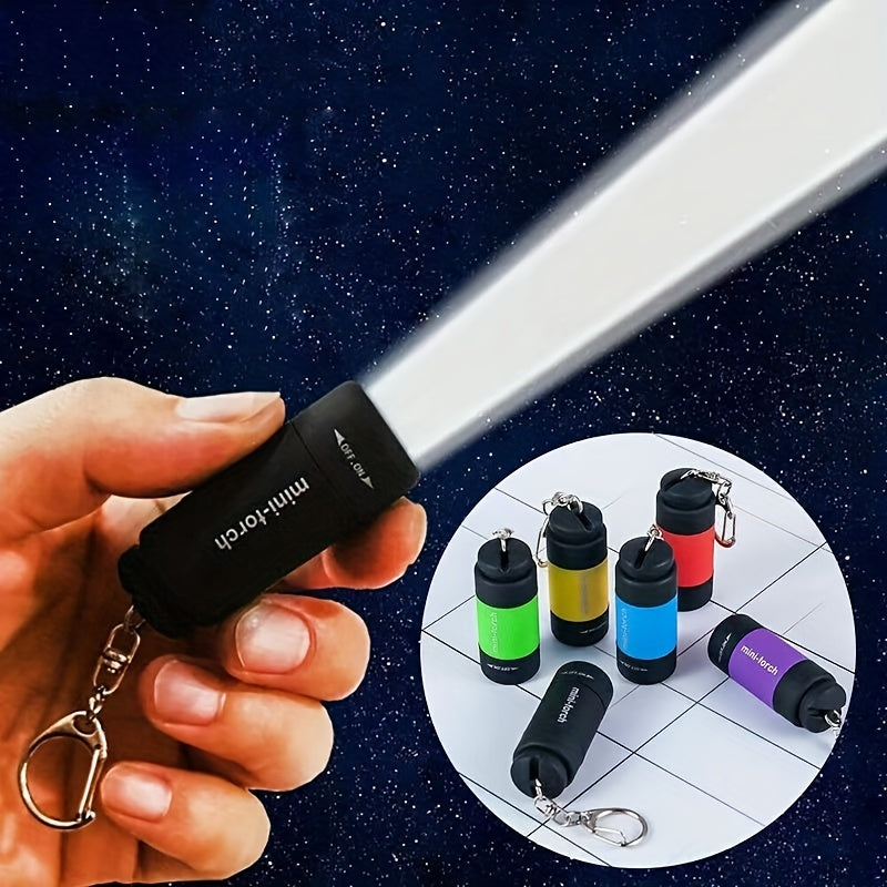 USB Rechargeable Portable Flashlight Keychain Mini Torch Camping Ultra Bright Lamp Outdoor Supplies,  Travel Flashlight, Mini Lantern, Compact Design, Hikers, Outdoor Enthusiasts