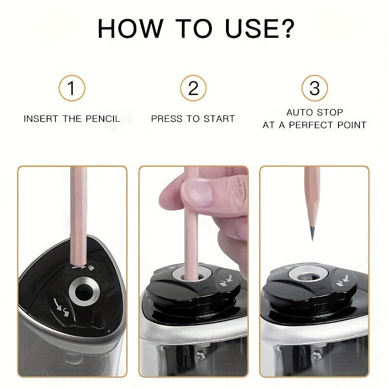 Electric Pencil Sharpener Desktop Automatic Office Stationery