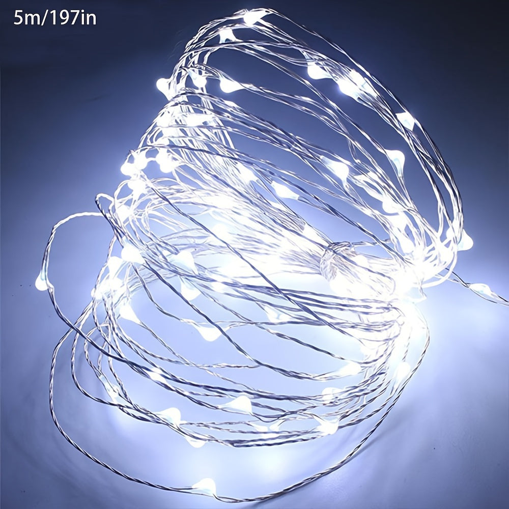 1pc String Lights for Bedroom, Party, Wedding, Christmas Halloween Decoration, 50/100LED