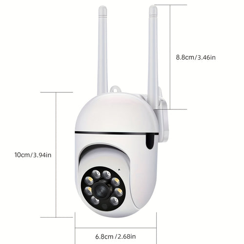 1pc Full-Color Night Vision Wireless WiFi Camera | 1080P Full HD, Dual-Use Indoor/Outdoor, 2-Way Audio, PTZ Technology, Smart Home Security, Motion Tracking, Suitable for Elderly and Pet Monitoring, Wall Hanging, Non