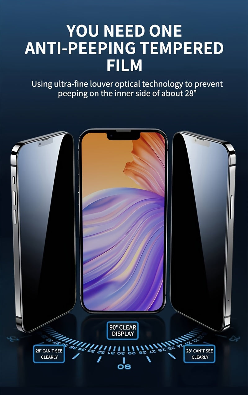 3pcs Full Cover Privacy Screen Protector for iPhone 11 12 13 14 15 16 17 PRO MAX Privacy Glass for iPhone 14 Pro 15 Pro Max Tempered Glass On The for iphone 14 Plus 15 Plus 16e 17 Air Glass Film Privacy, Phone Screen Protecto