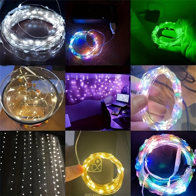 1pc String Lights for Bedroom, Party, Wedding, Christmas Halloween Decoration, 50/100LED