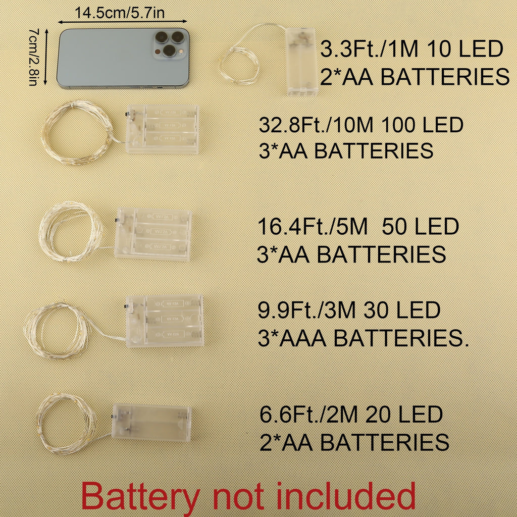 1pc String Lights for Bedroom, Party, Wedding, Christmas Halloween Decoration, 50/100LED