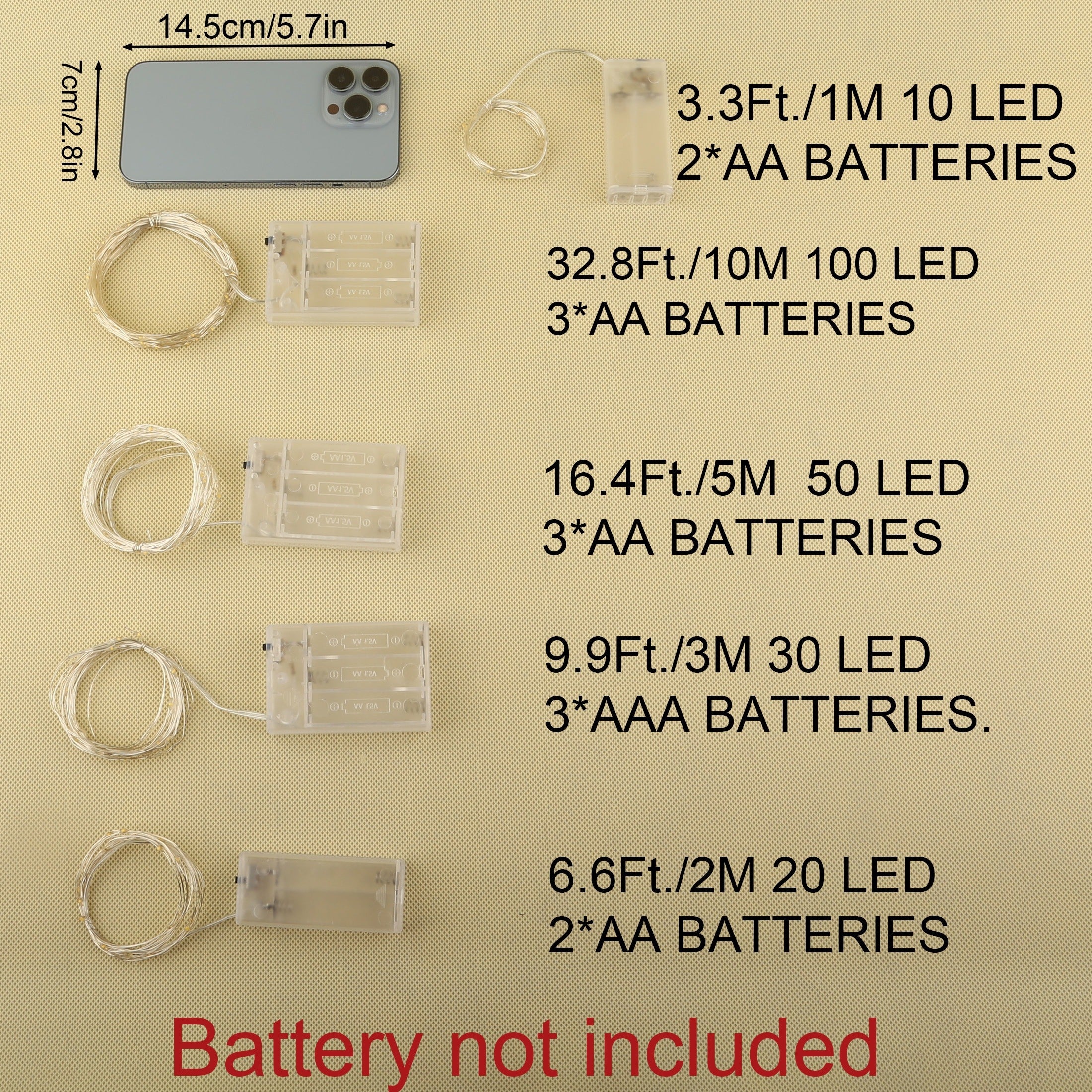 1pc String Lights for Bedroom, Party, Wedding, Christmas Halloween Decoration, 50/100LED