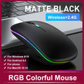 Rechargeable Wireless Mouse Designed for Computers, Featuring an Ergonomic USB Design, Silent Operation, And RGB Backlighting, Suitable for Laptops, Pcs, And Ipads.