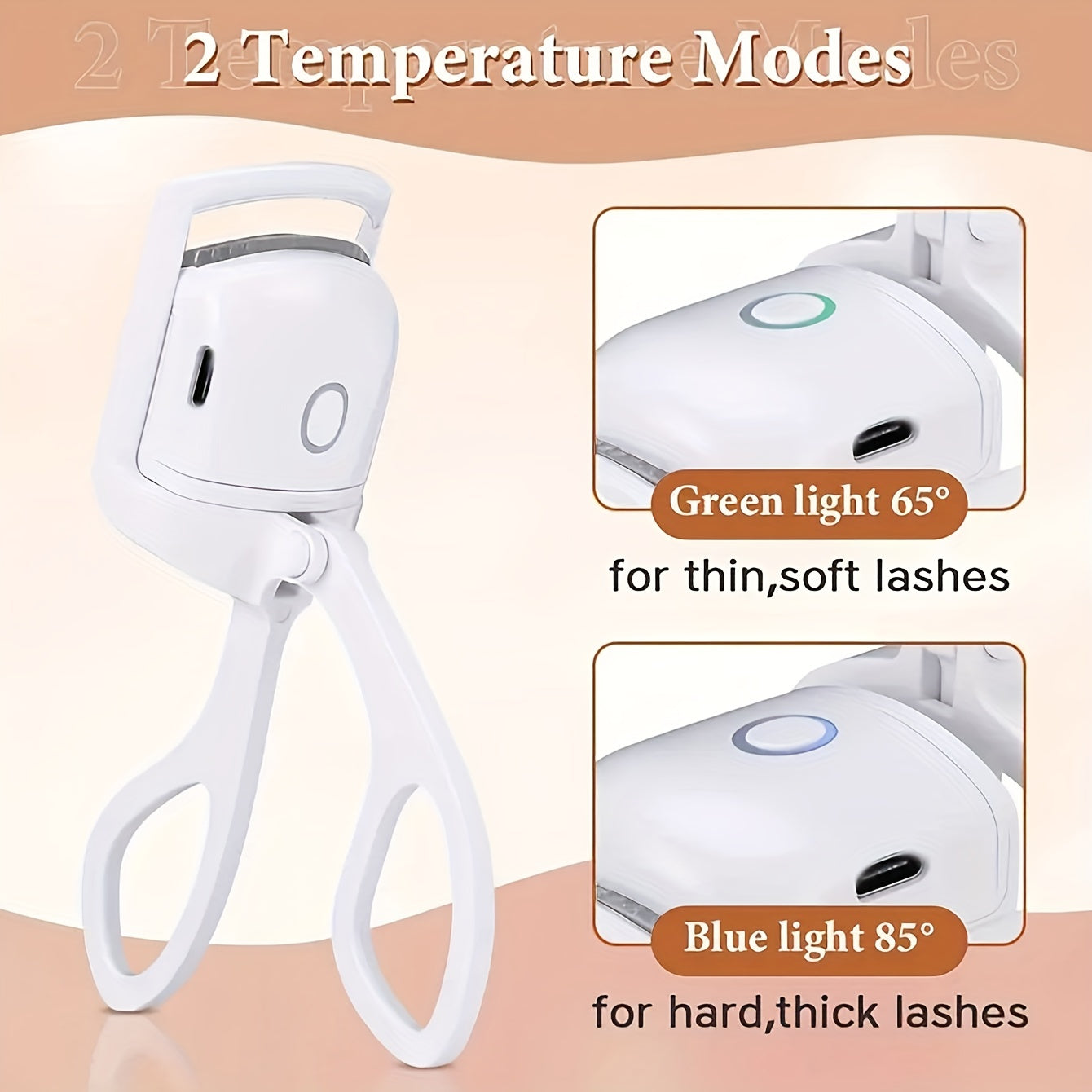 ABS Electric Eyelash Curler - Long-Lasting Curling Device with USB Rechargeable Battery, Modern Beauty Eye Instrument for Home Use, Durable & Stylish Design